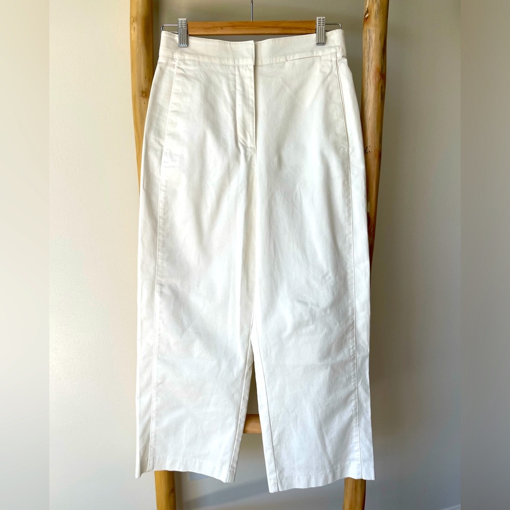 Aritzia Babaton The Group Walsh White Cropped Ankle Straight Leg Pants Size 4 - Picture 5 of 13